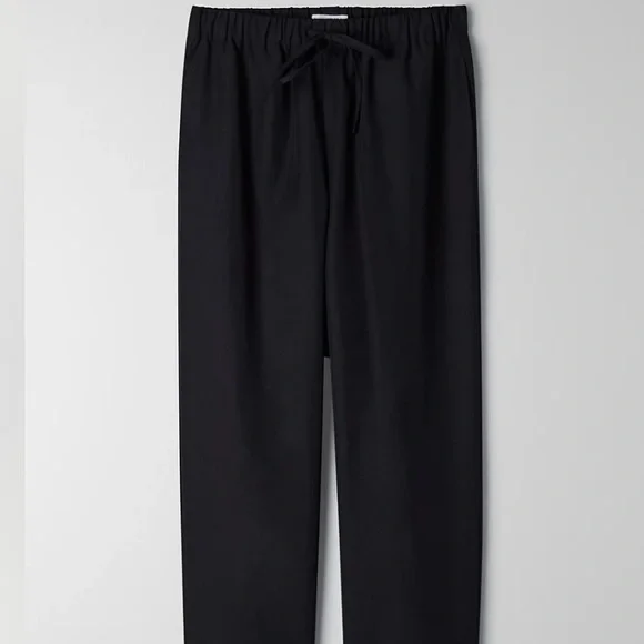 Aritzia The Group Babaton Jimmy Pants Black Lyocell Blend Drawstring Medium - Picture 5 of 8